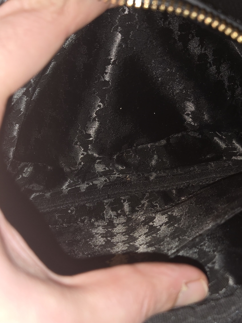 Black Satin-Lined Handbag Interior